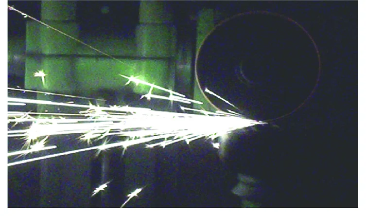 White coloured sparks indicate titanium when held against a grinding wheel