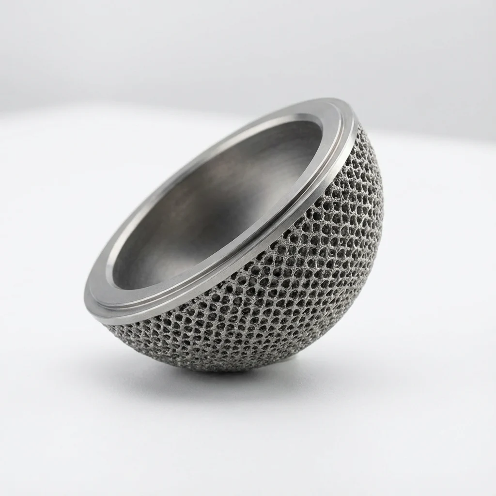 3D-печатный титан: Промышленное руководство по процессу, затратам и применению 6 3D-печатный титановый имплантат тазобедренного сустава с пористой поверхностью для остеоинтеграции.