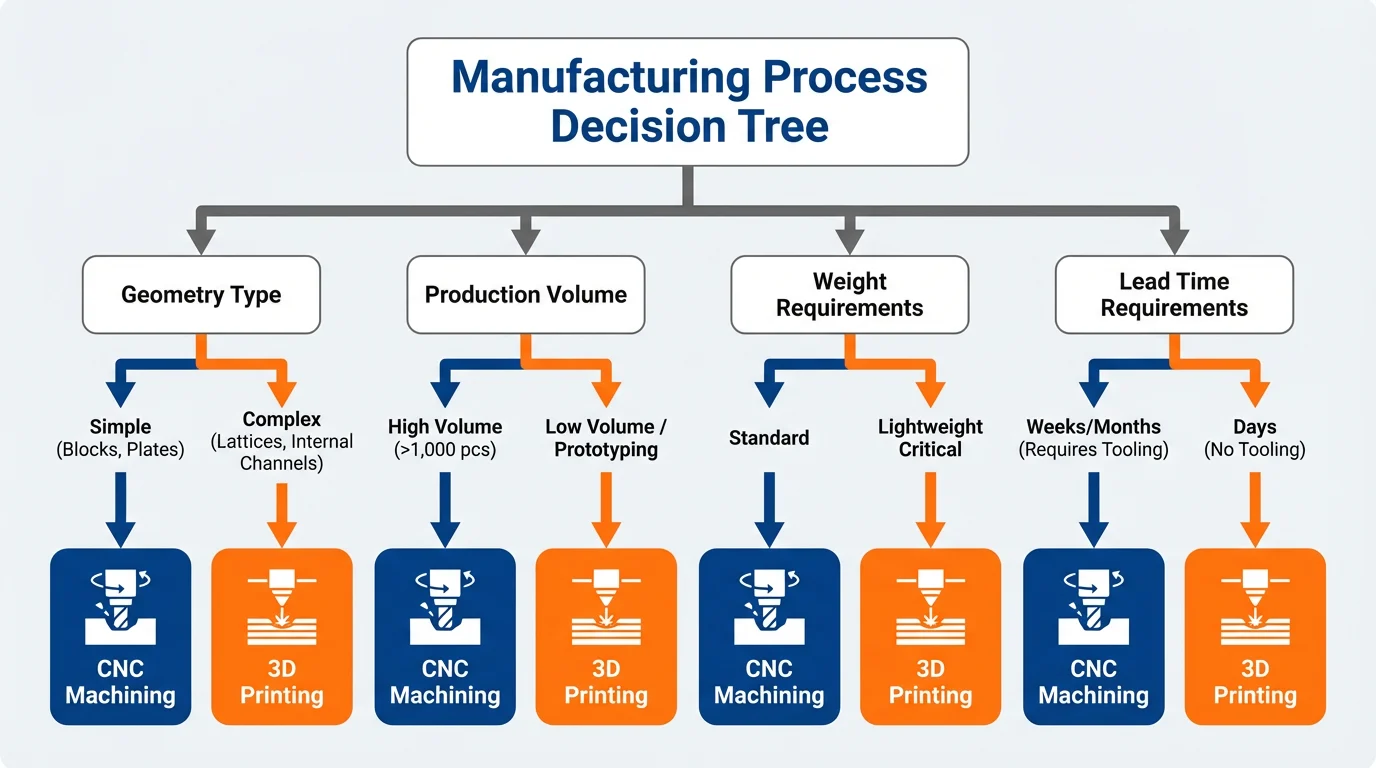 3D-печатный титан: Промышленное руководство по процессу, затратам и применению 7 Инфографика, сравнивающая стоимость и варианты использования обработки с ЧПУ и 3D-печати титана.