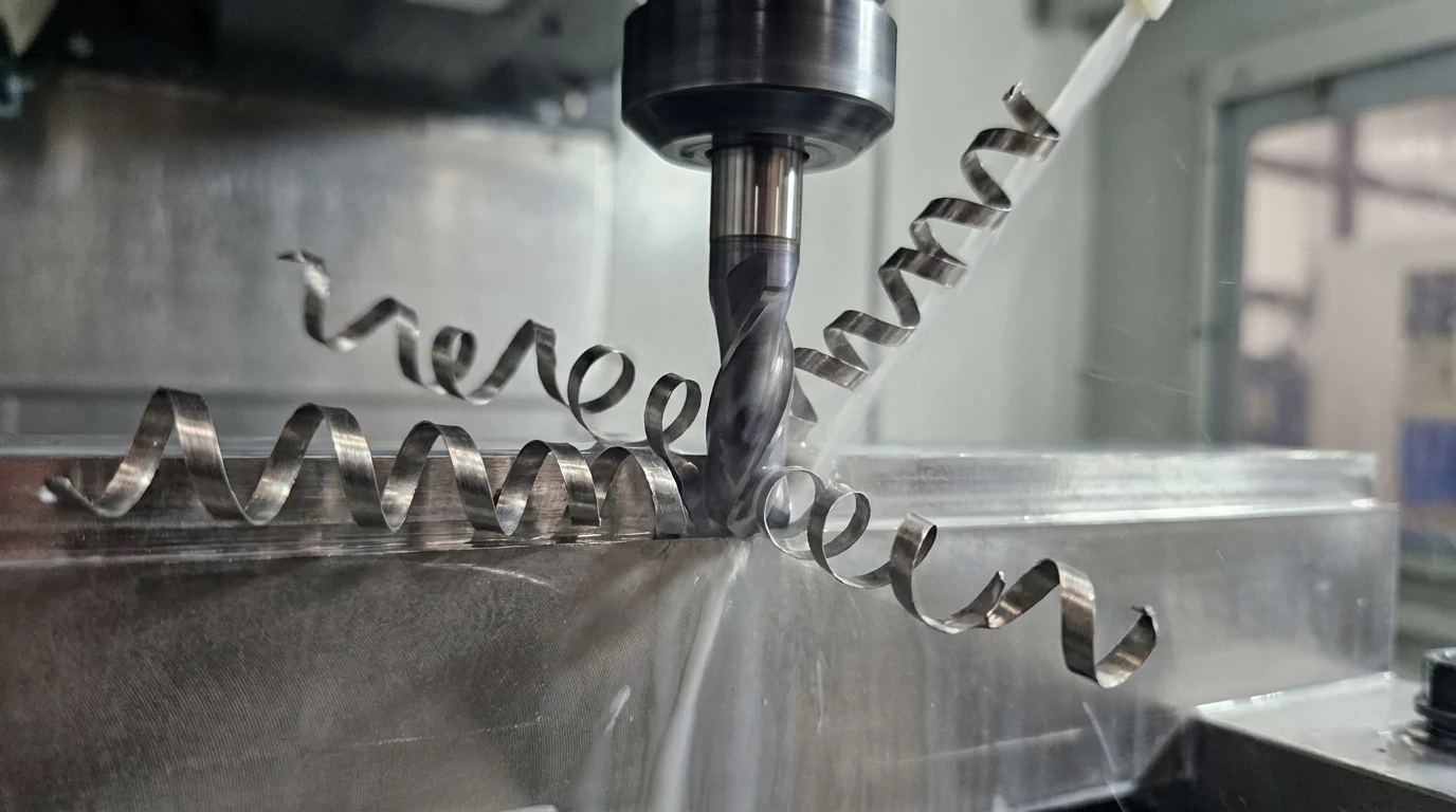 Grade 2 Titanium: Properties, Applications, and The Complete Buyer's Guide 4 CNC machining Grade 2 Titanium showing continuous stringy chips (gummy nature)