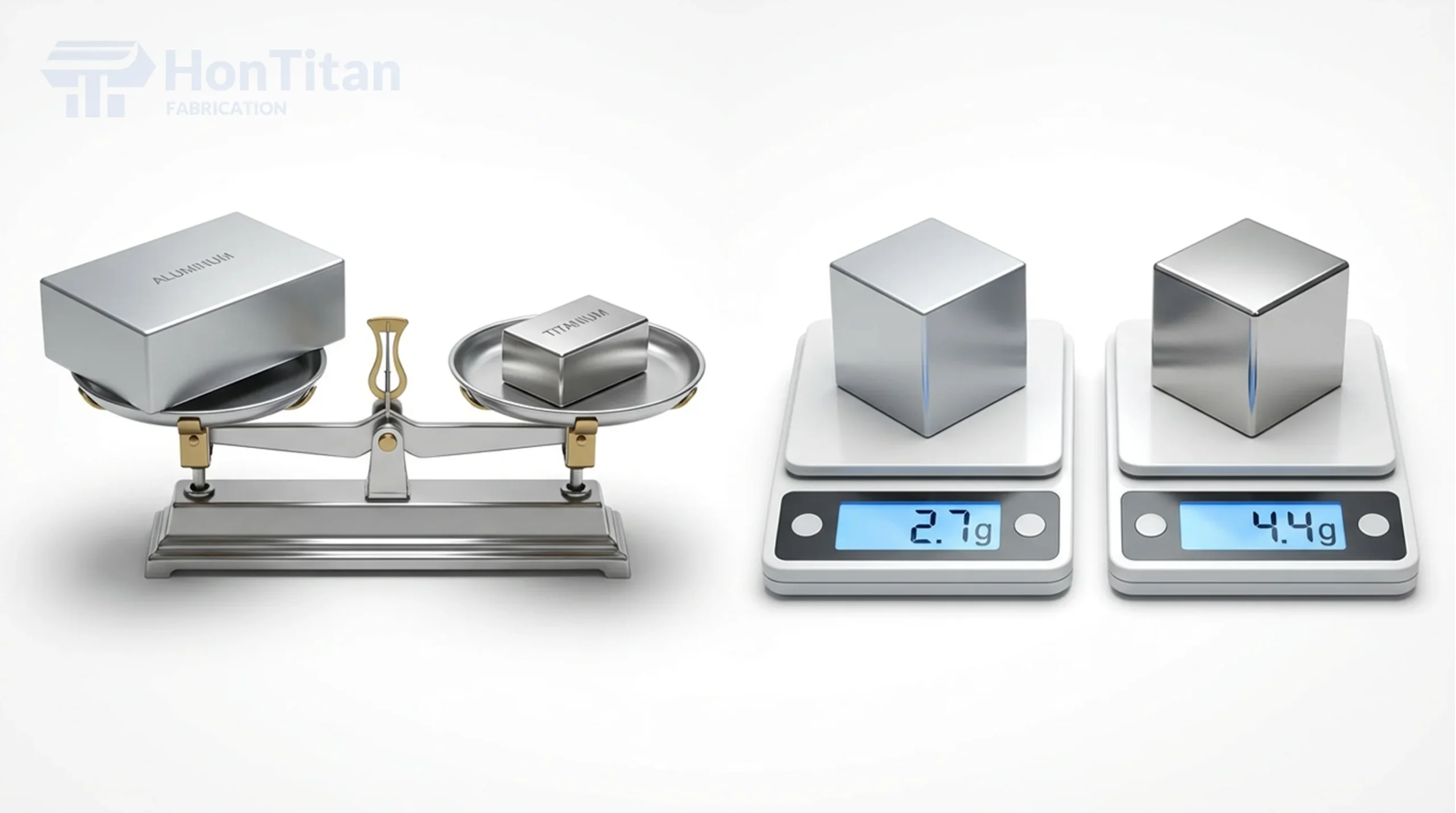 Titanium vs. Aluminum: An Engineering Comparison Guide (2025 Edition) 3 Volume vs. Weight. Titanium is denser, but its strength allows for smaller, lighter parts.