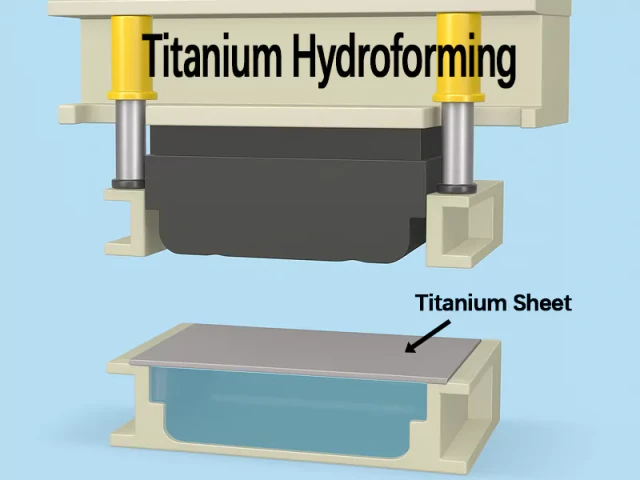 Titanium Stamping and Forming Technology: A Practical Engineering Guide to Methods, Parameters, and Tooling 5 Titanium hydroforming process using high-pressure hydraulic fluid to form sheet against a single die surface