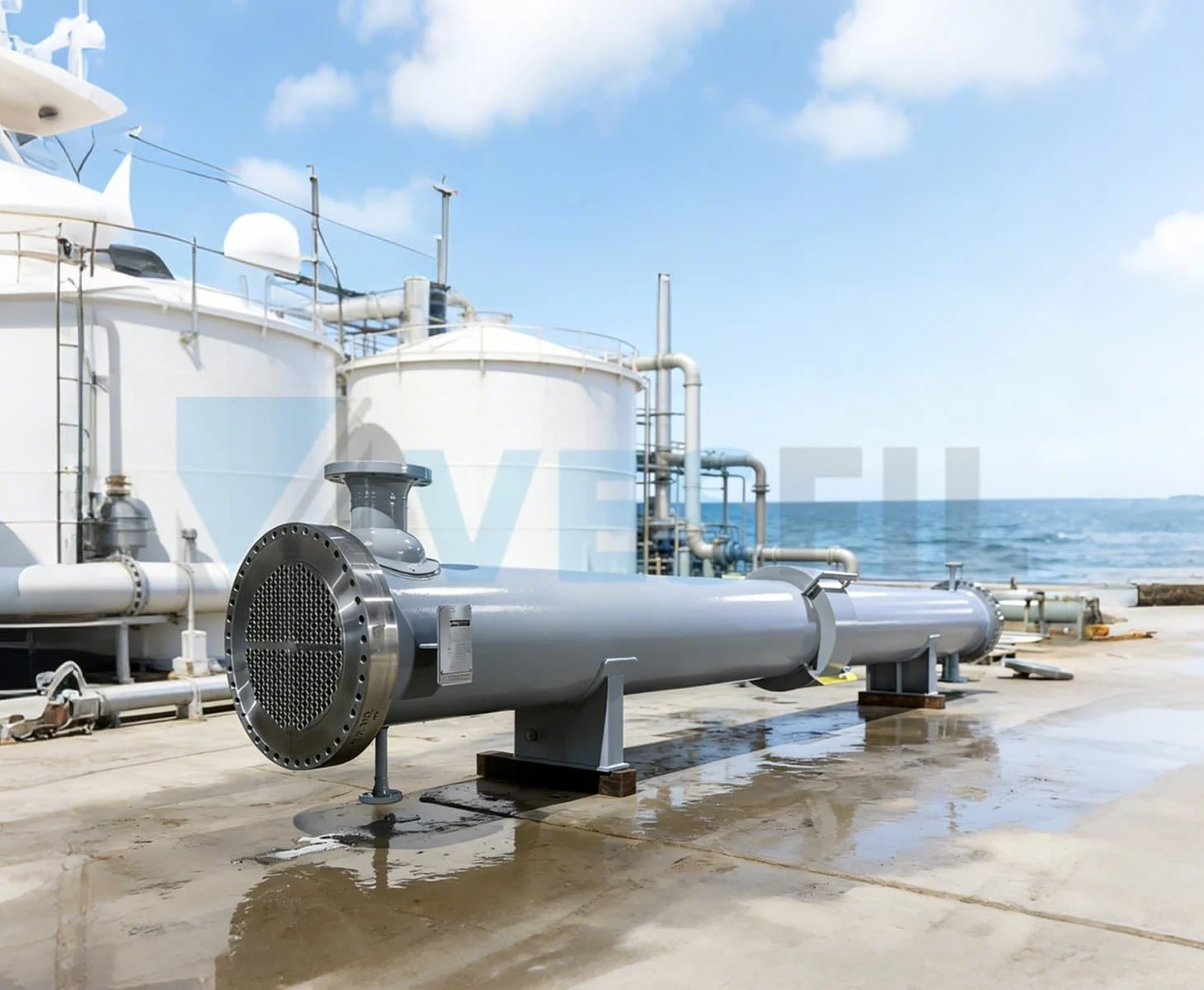 Titanium Thermal Conductivity: Why It's Low and When That Matters 6 Titanium shell-and-tube heat exchanger for seawater applications - industrial titanium heat exchanger used in marine and desalination systems